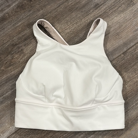Lululemon Ebb to Train White Racerback Bra 6 -flawed - Picture 6 of 11
